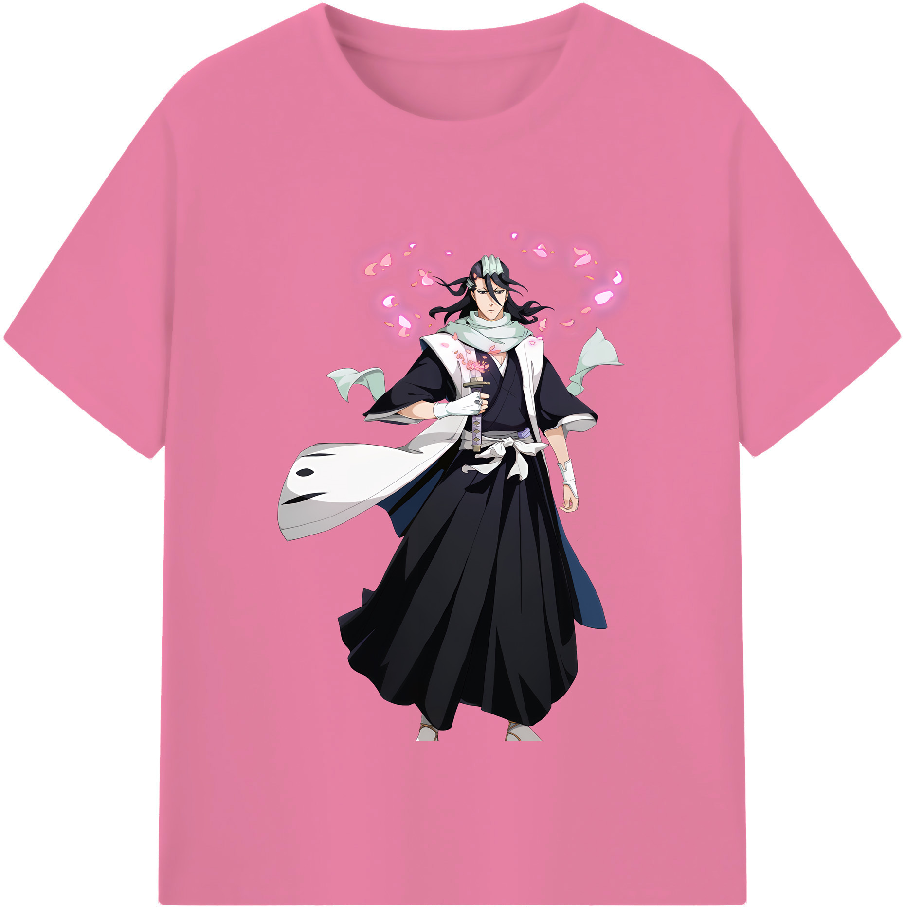 （画像用） ブリーチ くちき びゃくや BLEACH Kuchiki Byakuya 綿100％半袖Tシャツ（フロントプリント）